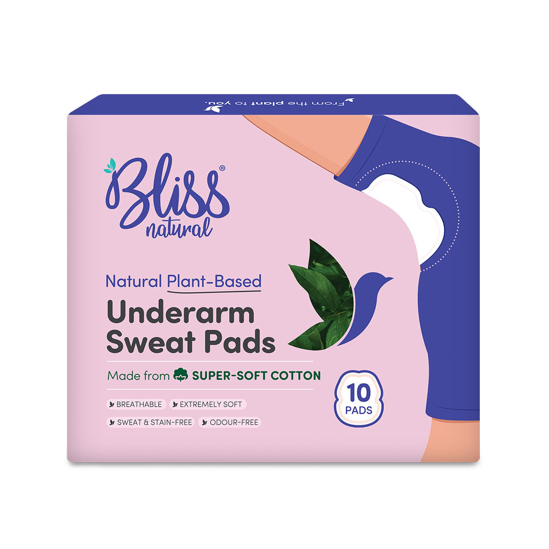 Bliss Natural Underarm Sweat Pads (10 Pads) for Excessive Armpit Sweating