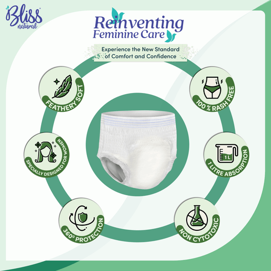 Bliss Natural 100% Rash-Free Adult Diapers for Women