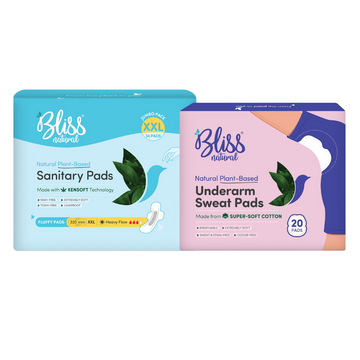 Bliss Natural Organic Sanitary Pads XXL and Sweatpad Pack of 10